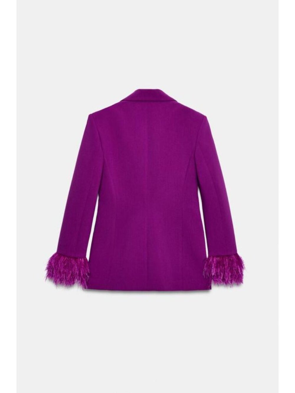 ZARA FEATHER CUFF SHOULDER PAD BLAZER - Picture 8 of 9
